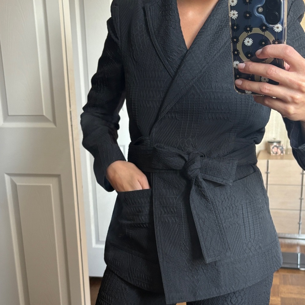 BCBGMaxAzria Black Belted Pantsuit - Picture 2 of 6